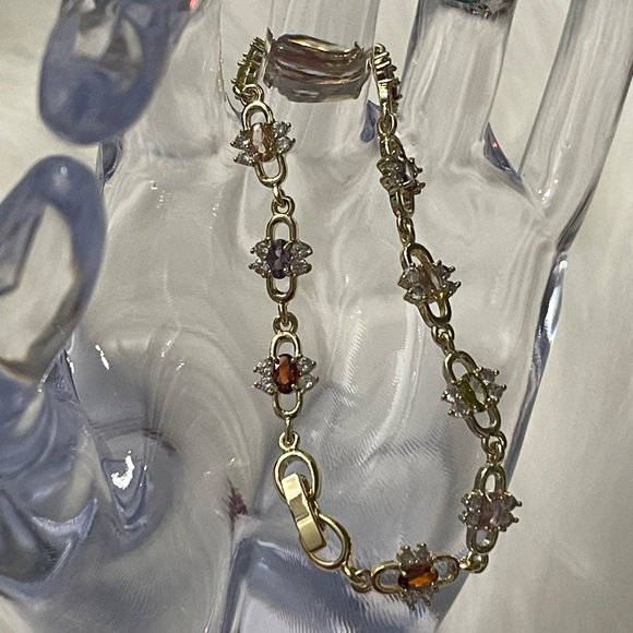 Elegant Multicolor Gemstone Women's Bracelet - Picture 2 of 6